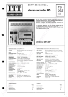 ITT Stereo-recorder-86 - Service Manual - Manual 